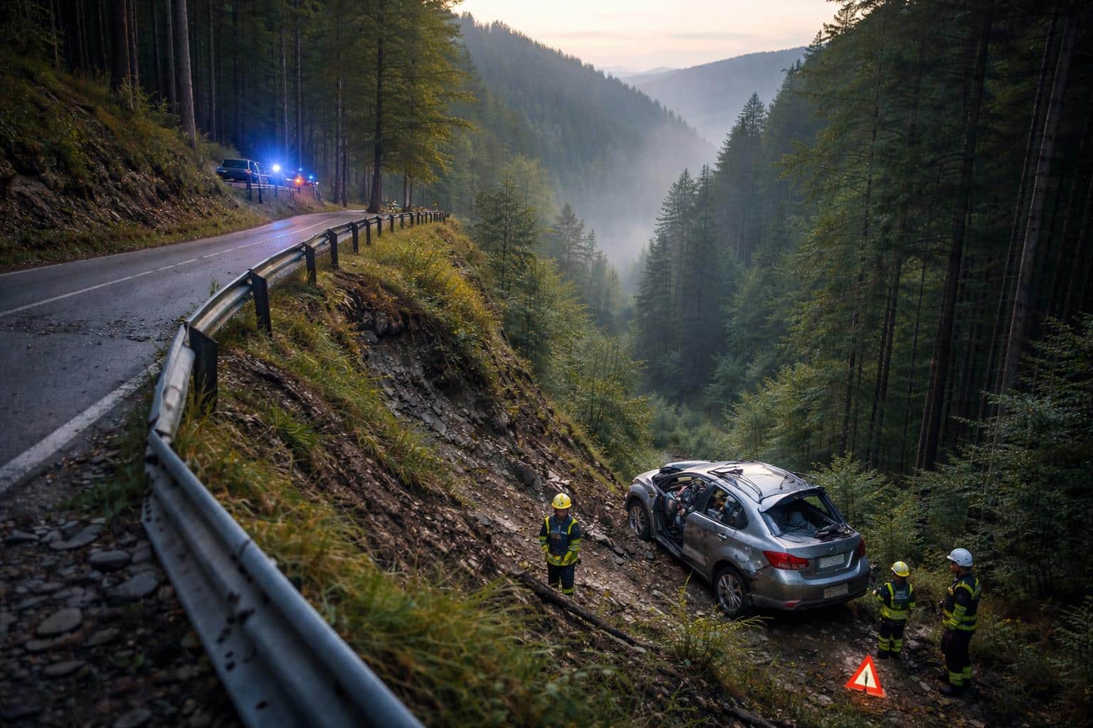 Alko-Lenker stürzte mit Pkw 50 Meter ab