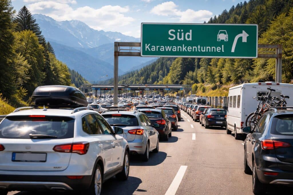 Auch am zweiten Ferientag staut es sich in Richtung Süden
