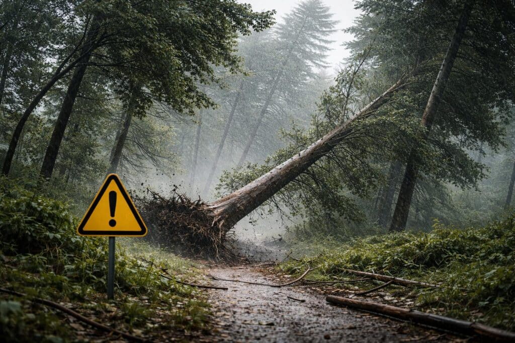 Gefahr bei Unwetter: „Ab einer gewissen Windstärke können auch gesunde Bäume umfallen“