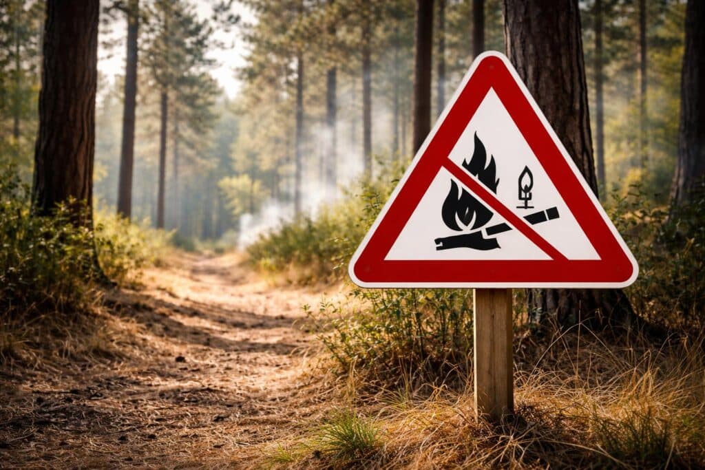 Feuer und Rauchen im Wald verboten