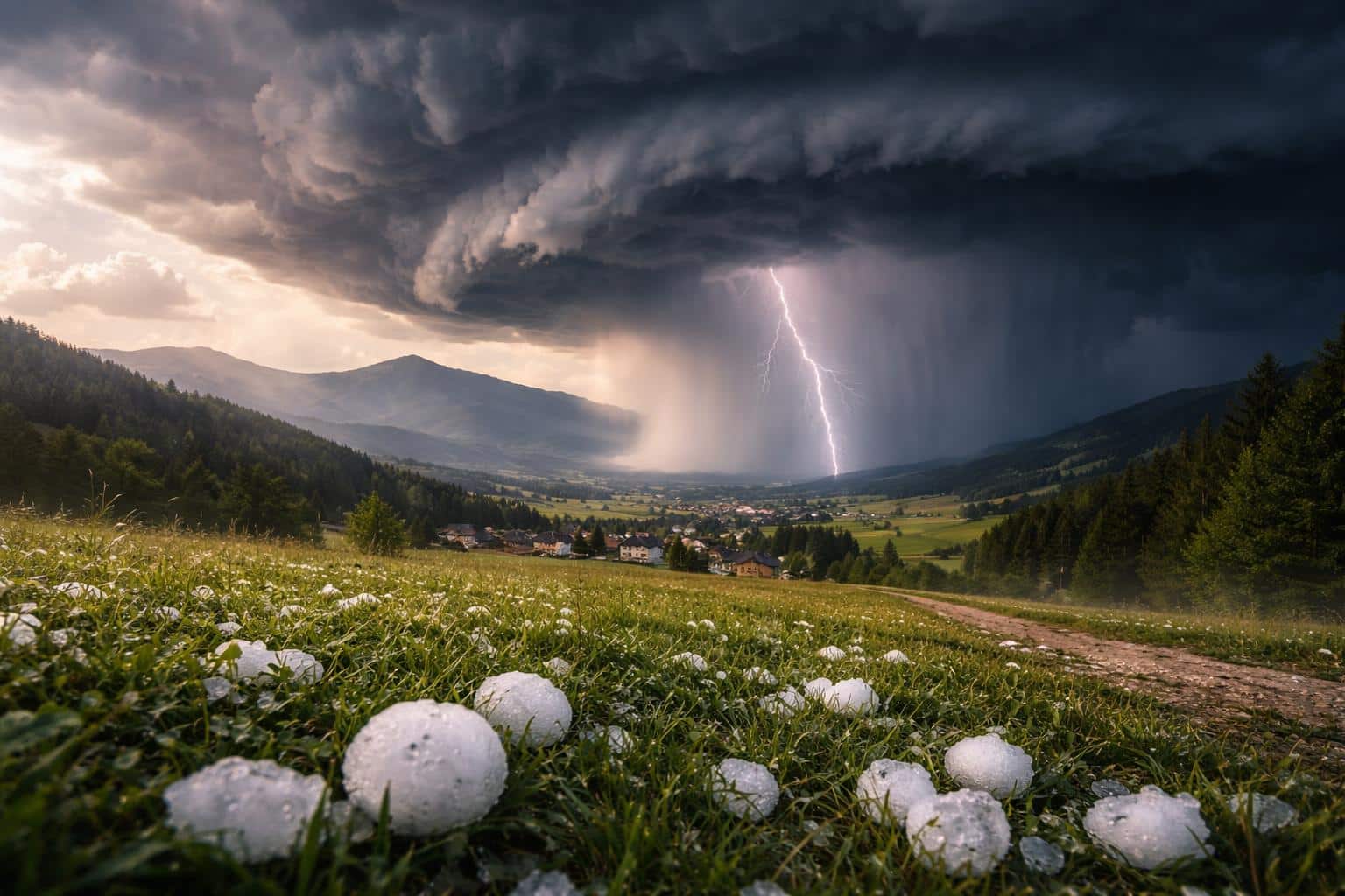 Schwere Gewitter und Hagel bis fünf Zentimeter möglich
