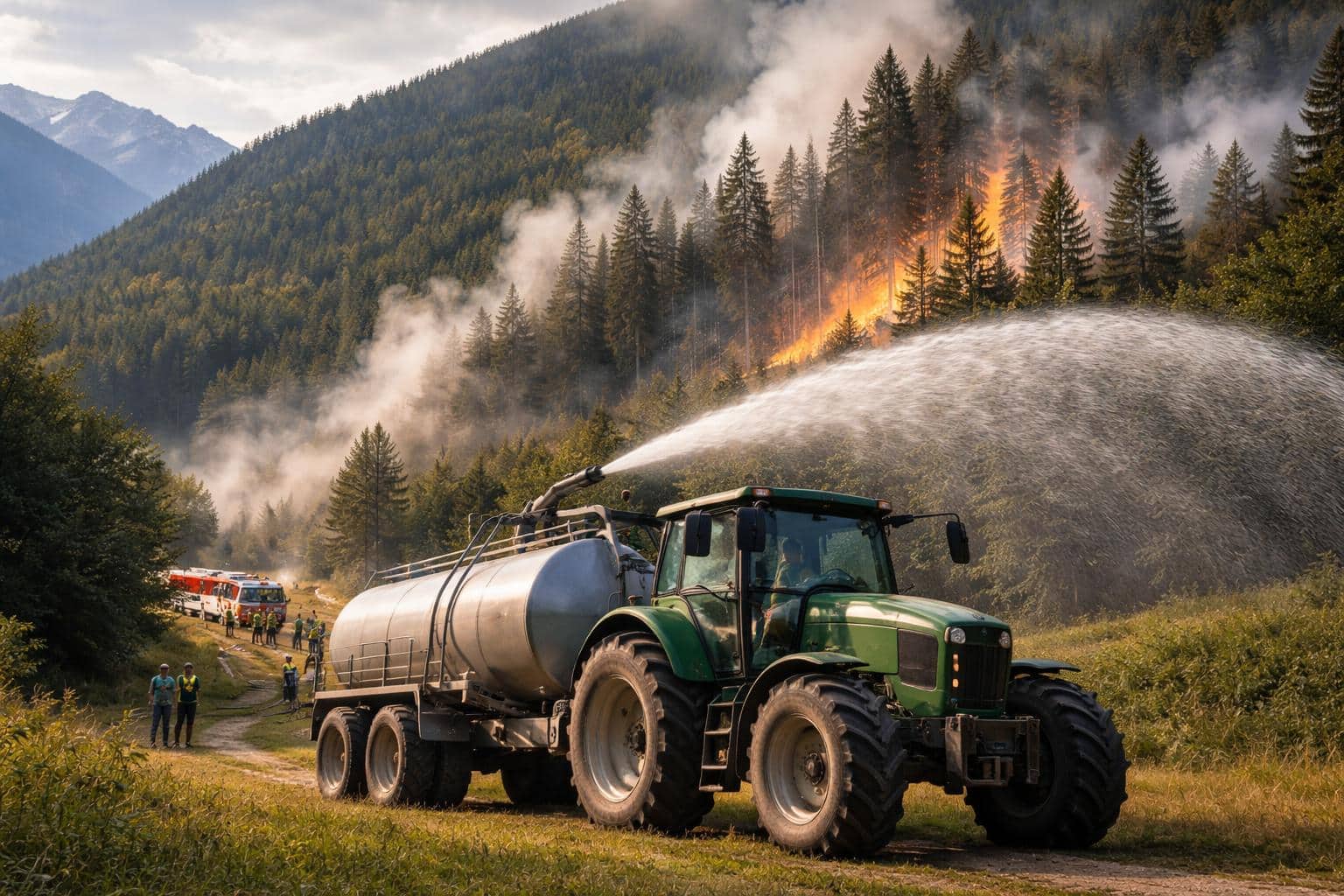 Blitz löste Waldbrand aus, wieder halfen Bauern mit Güllefässern