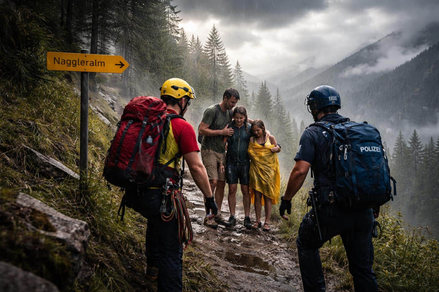 Alpine Notlage auf der Naggleralm