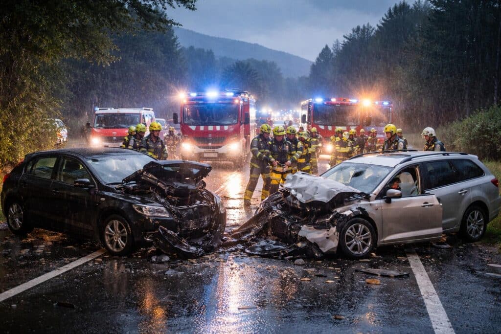 Schwerer Frontalcrash auf der B100