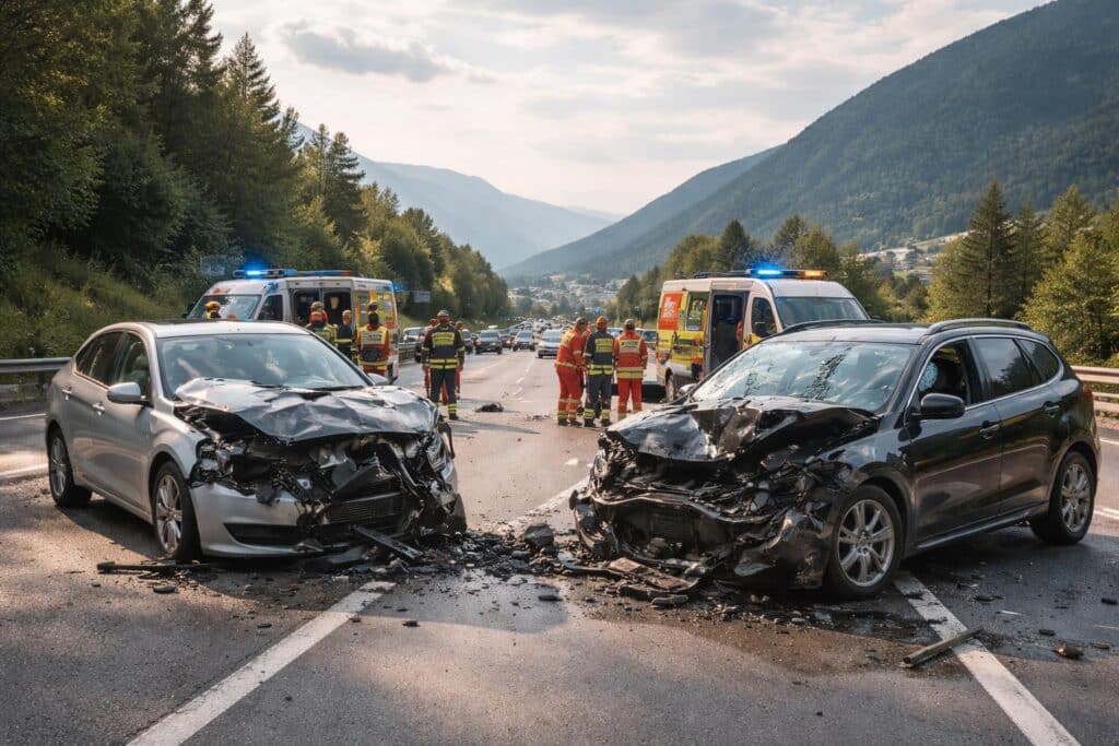 Verkehrsunfall mit schwerem Personenschaden auf der B100 in Villach