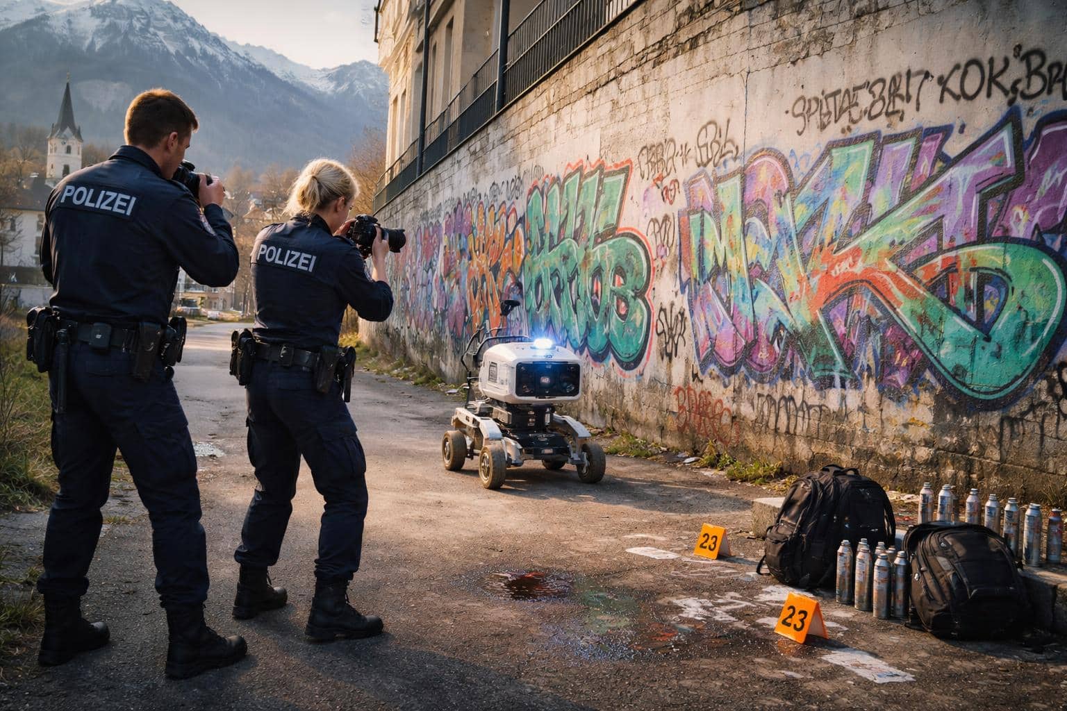 Klärung von Sachbeschädigungen durch Graffiti in Spittal an der Drau