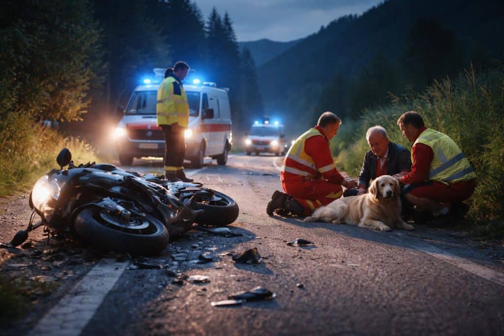 Motorradfahrer fuhr in Osttirol frontal gegen Herrchen und Hund