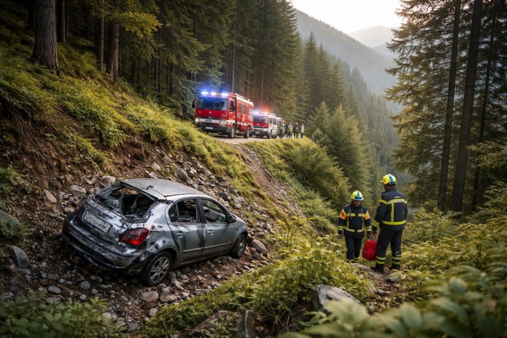 Mit Auto abgestürzt: Zwei Verletzte bei schwerem Unfall in Osttirol