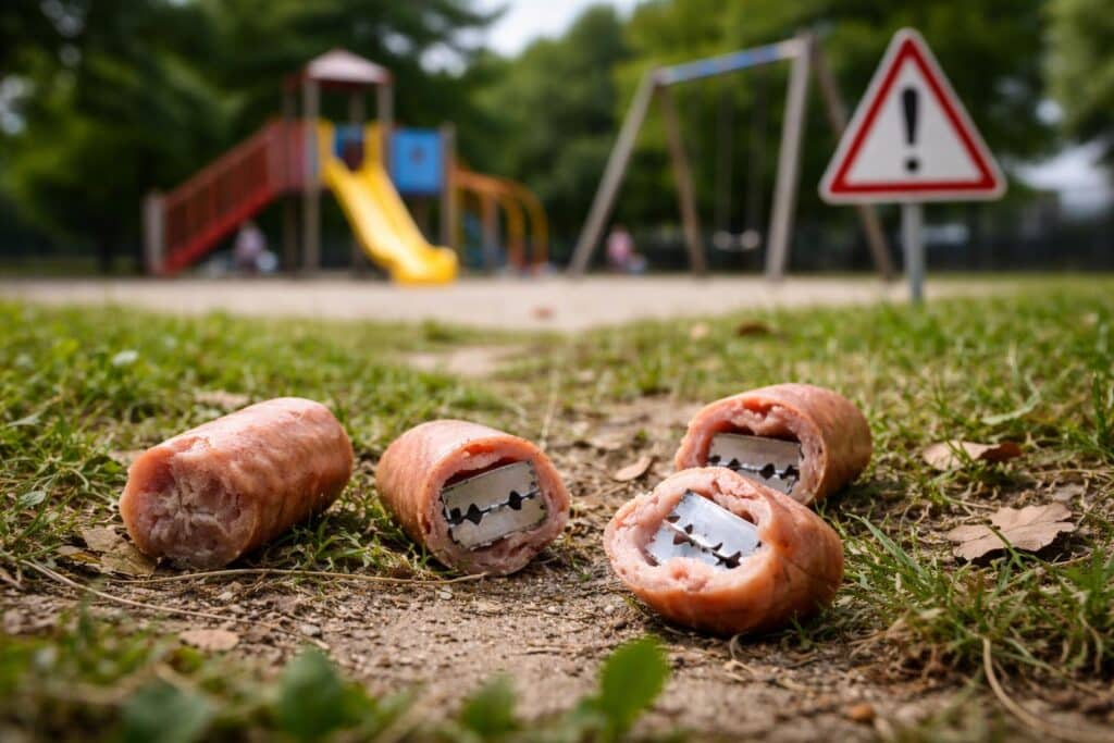 Wurst mit Rasierklingen in der Nähe eines Spielplatzes gefunden