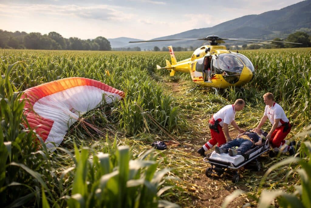 Gerlitzen: Paragleiter stürzte in ein Maisfeld und wurde schwer verletzt