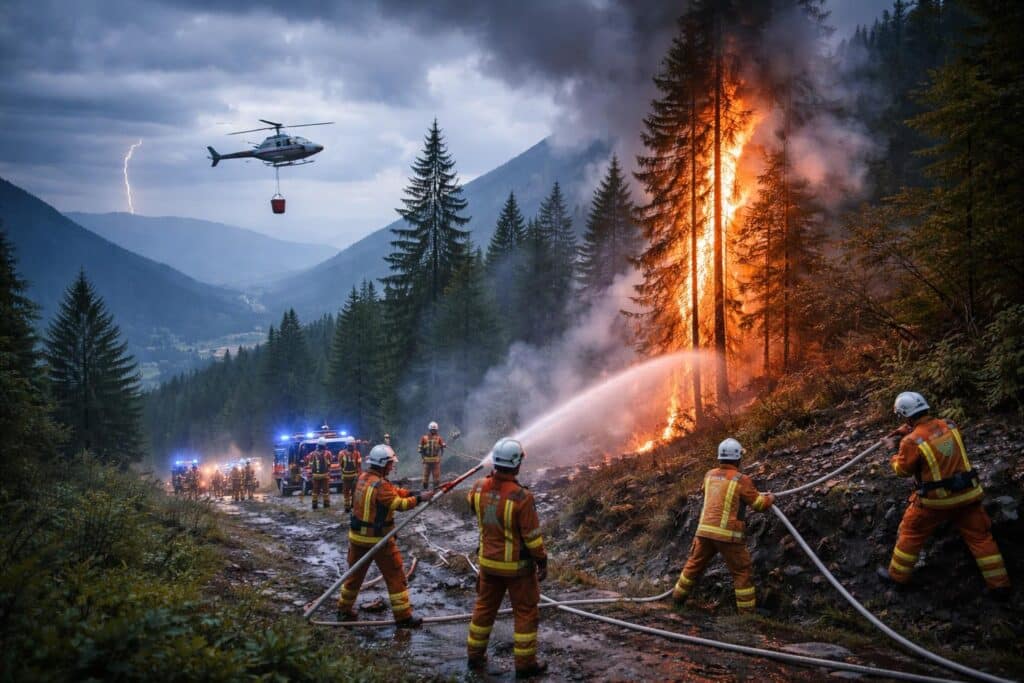 Brand nach Blitzeinschlag am Kapellenberg