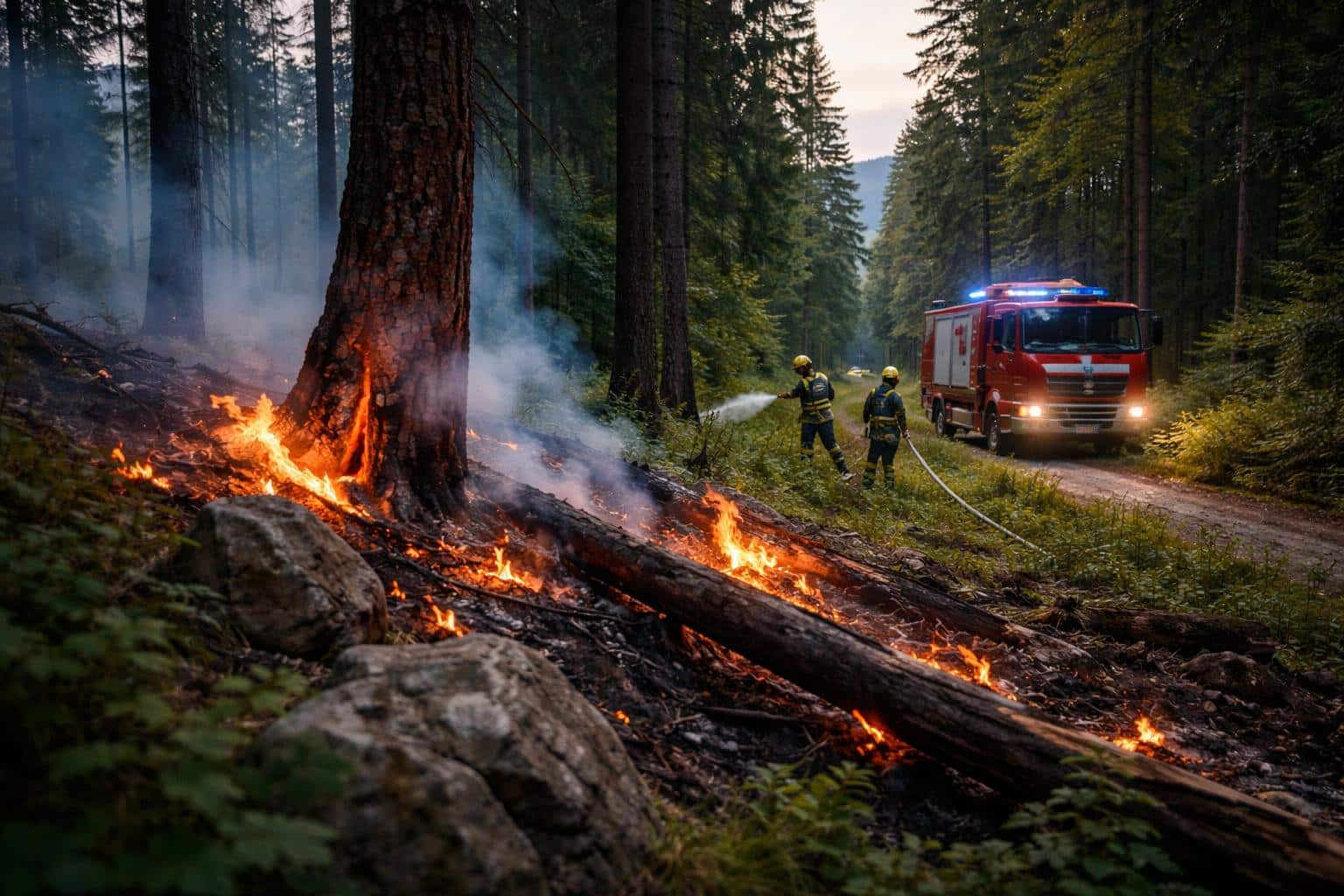 Blitz löste Waldbrand in Maria Elend aus