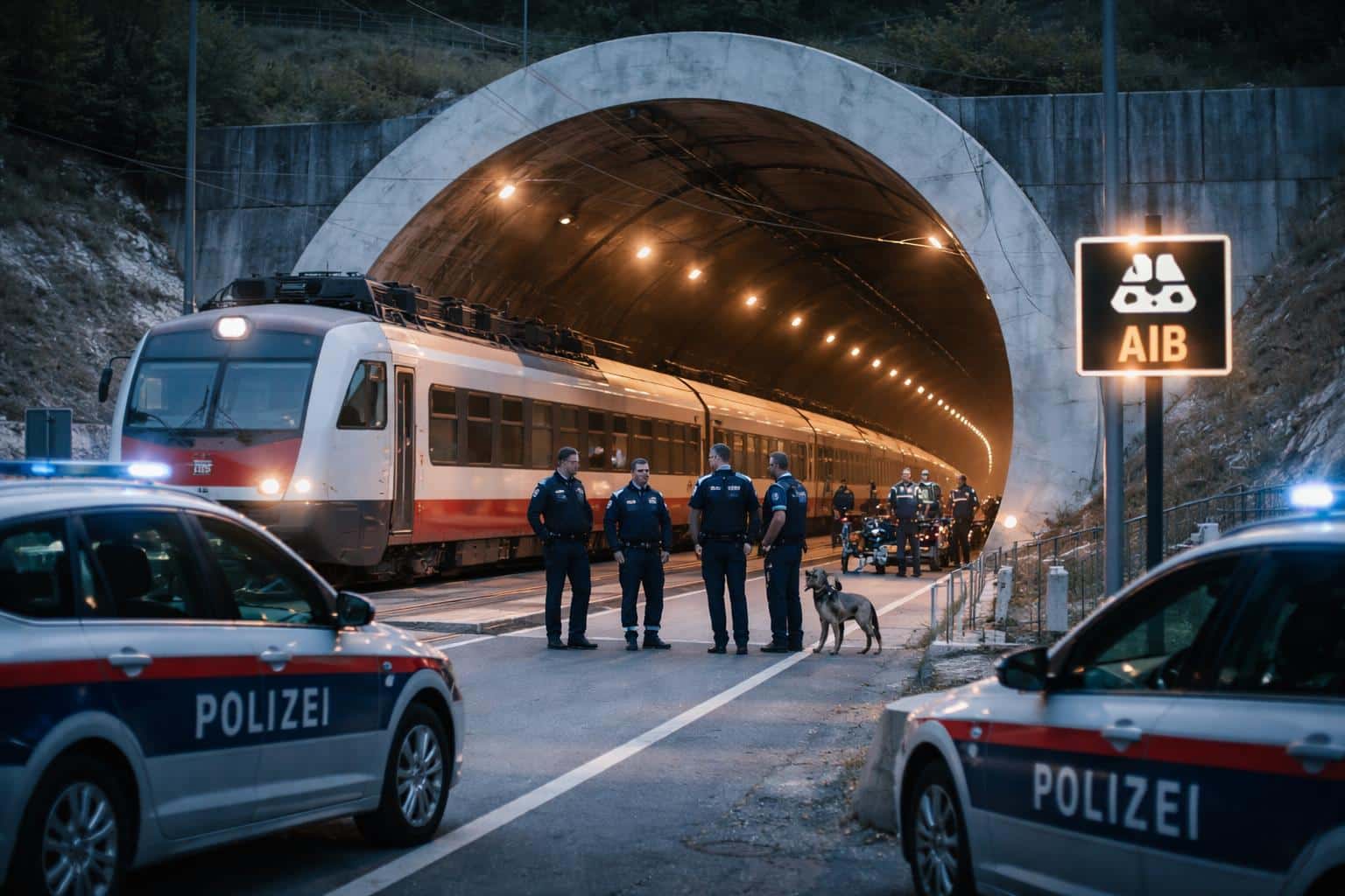 Personen auf Reisezug – Sperre Koralmbahntunnel