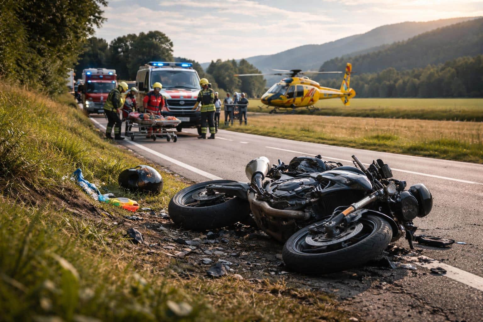 Motorradunfall mit Personenschaden
