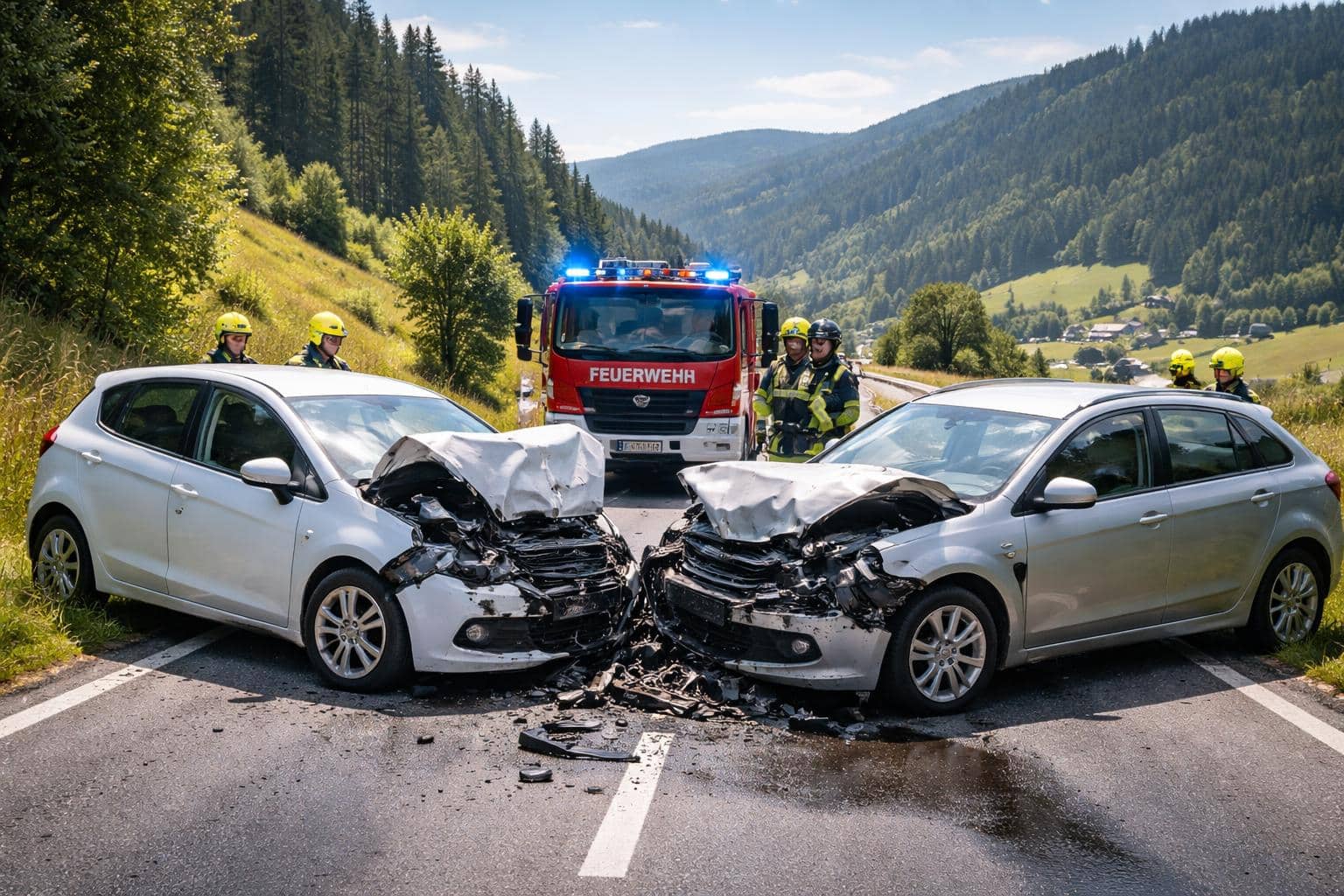 Frontalzusammenstoß auf der Diexer Landesstraße