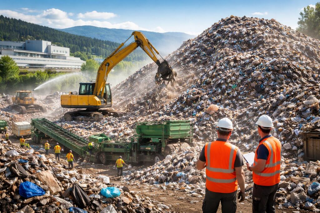 30 Meter hohe Mülldeponie wird entsorgt