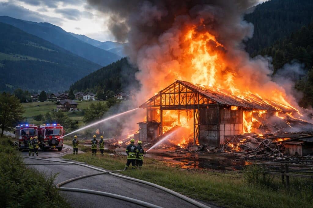 Wirtschaftsgebäude in Irschen völlig niedergebrannt