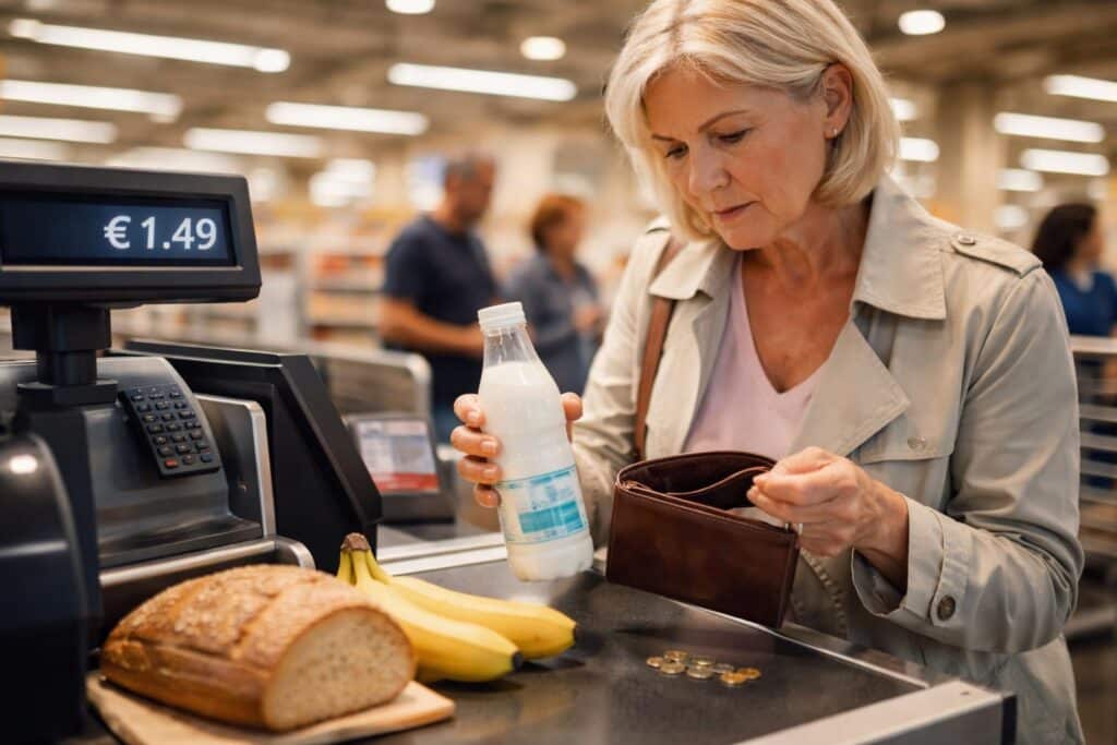 Frau fehlte ein Cent, um einen Liter Milch zu bezahlen