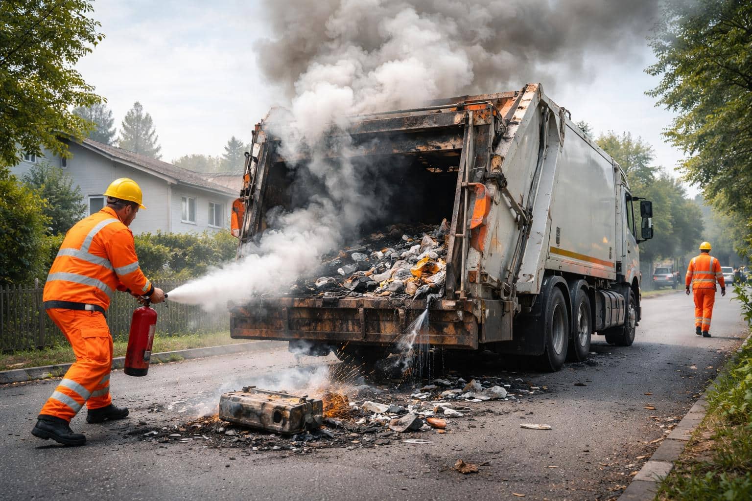 Fahrer reagierte schnell: Falsch entsorgter Akku sorgte für Explosion in Müllwagen