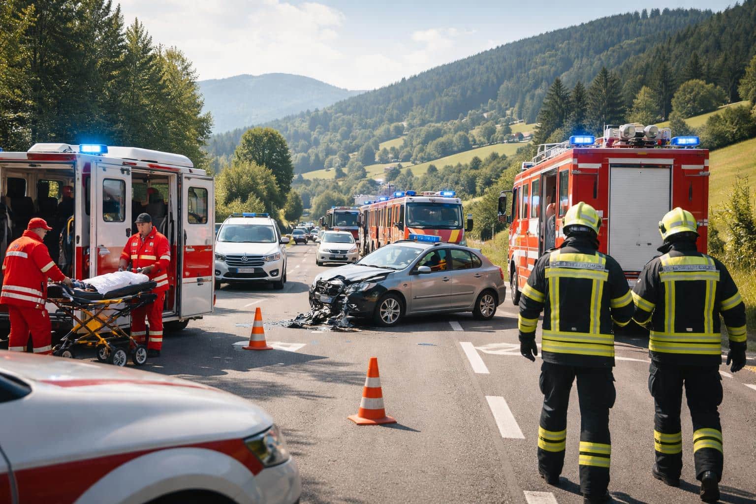 Großalarm nach Unfall auf der B94