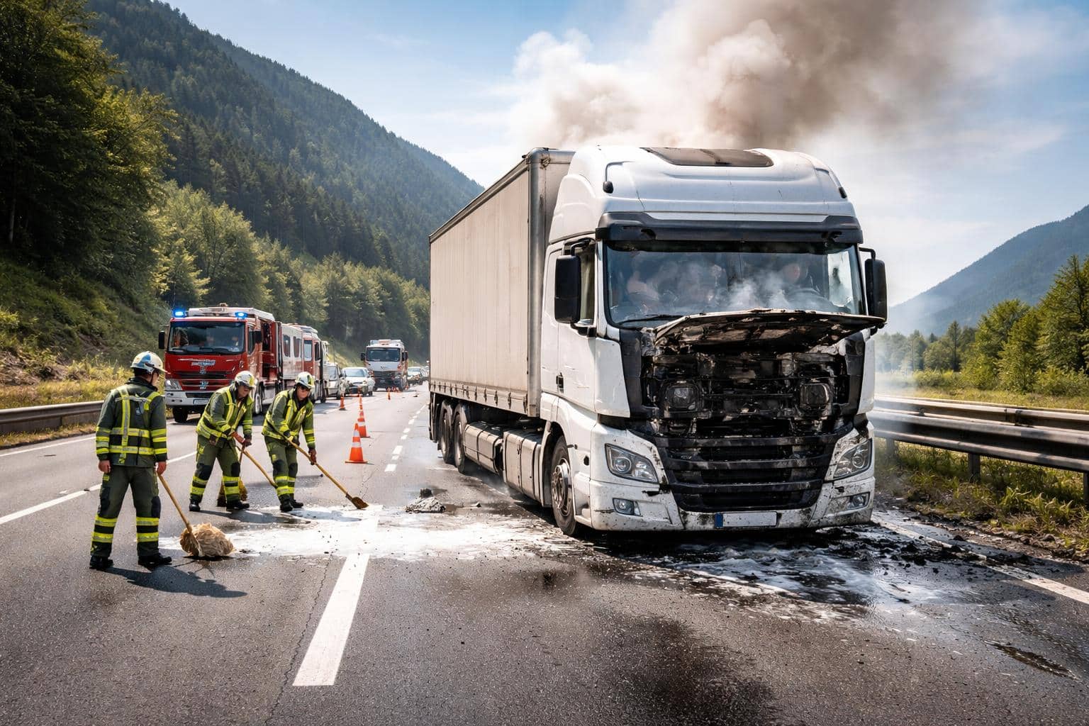 LKW-Brand auf der A2 in Wernberg