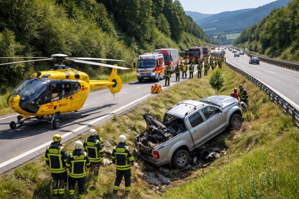 Verkehrsunfall auf der A2 in Wolfsberg
