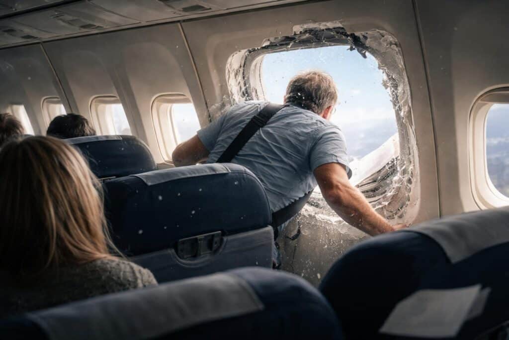Mann aus Flugzeugfenster gesaugt: „Sein Kopf sah aus wie ein Schwamm“