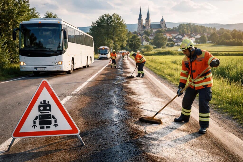 Autobus zog eine kilometerlange Ölspur durch Maria Saal
