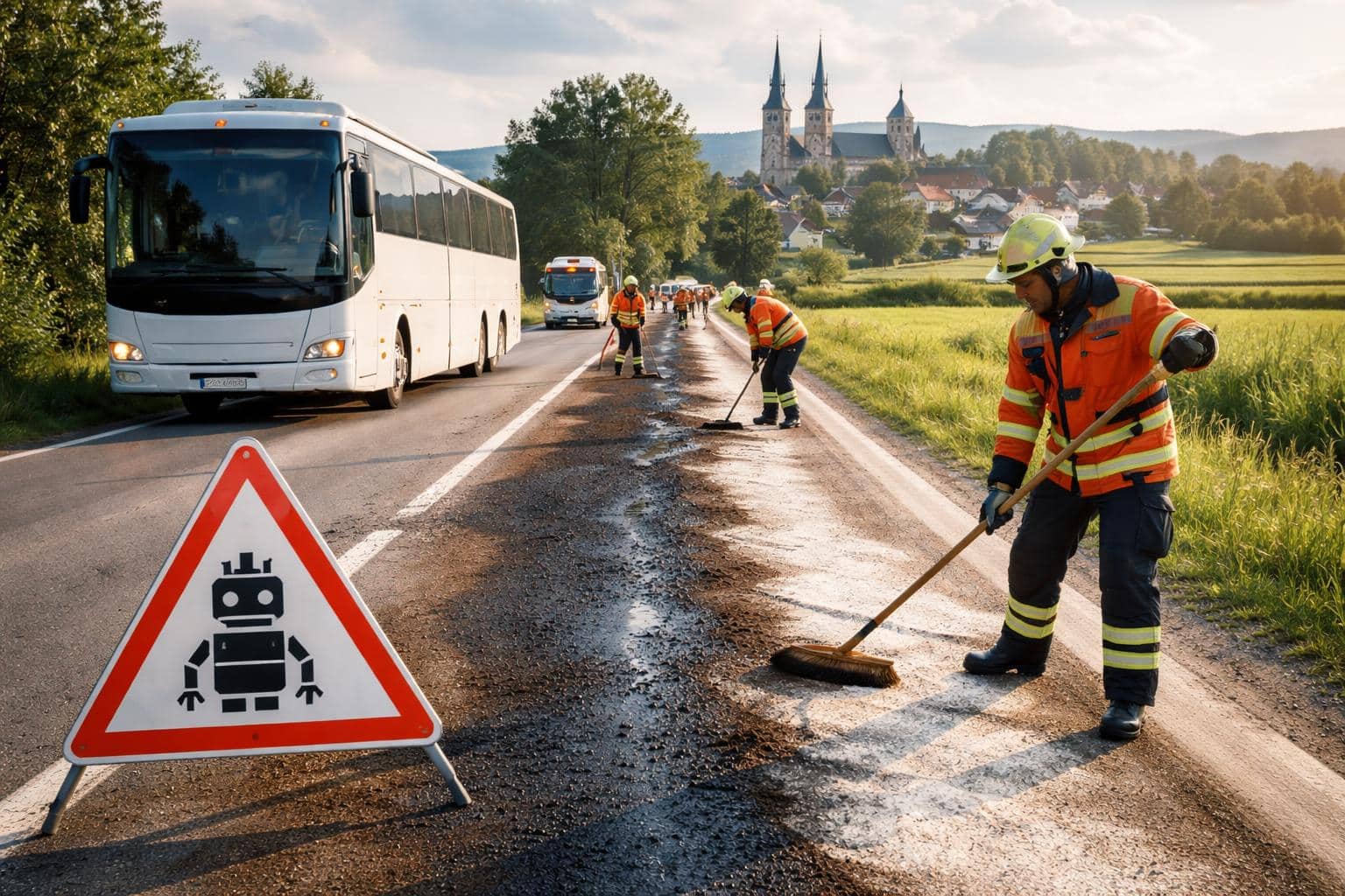 Autobus zog eine kilometerlange Ölspur durch Maria Saal