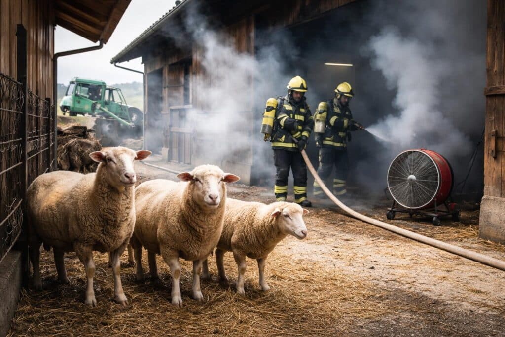Schwelbrand im Stall: Drei Schafe unverletzt