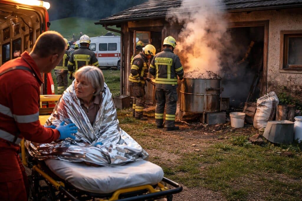 Frau durch Stichflamme schwer verletzt
