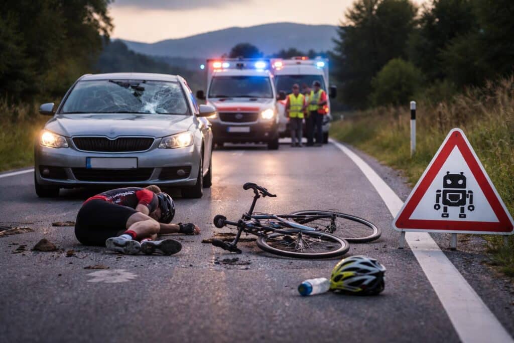 Schwer alkoholisierte Frau kollidierte frontal mit Rennradfahrer