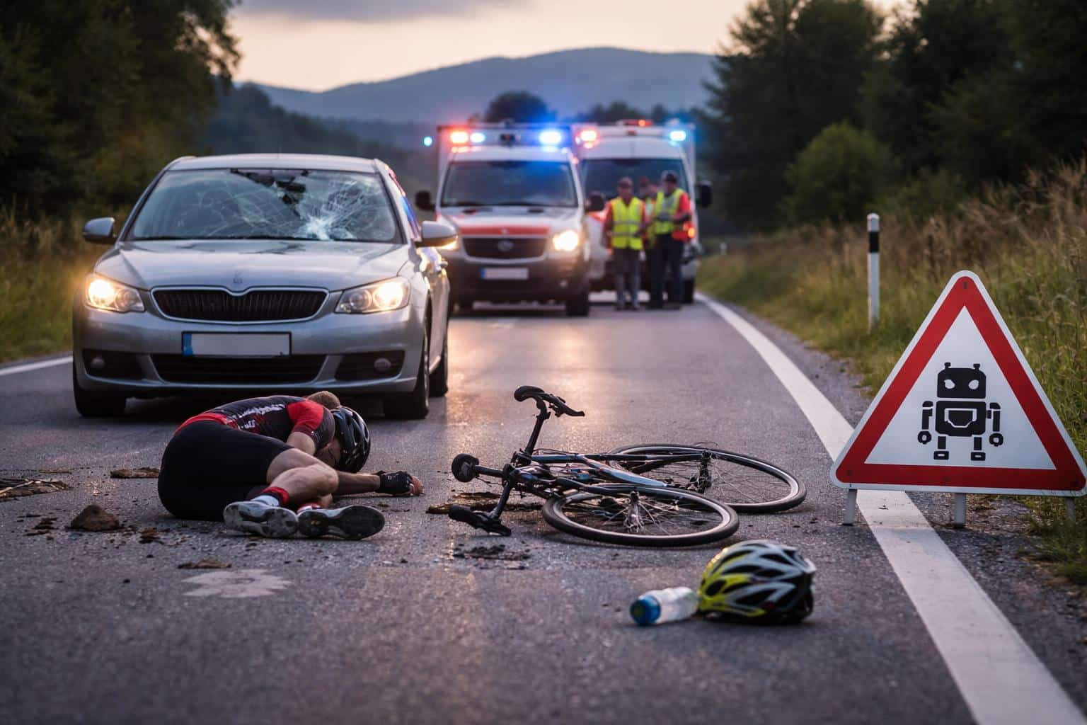 Schwer alkoholisierte Frau kollidierte frontal mit Rennradfahrer
