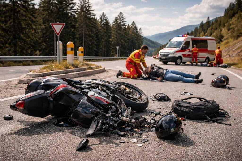Zwei Verletzte bei Motorradunfall