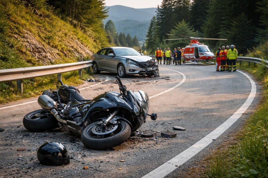 Motorrad und Auto kollidierten: Zwei Verletzte