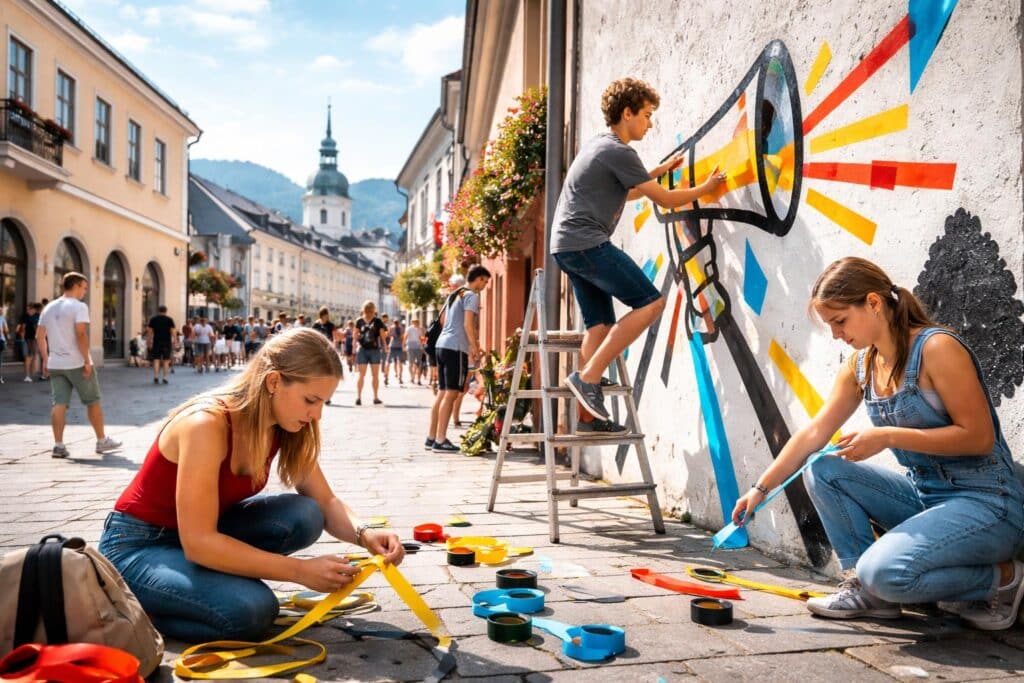 Wenn Klebeband Völkermarkt zum Sprechen bringt
