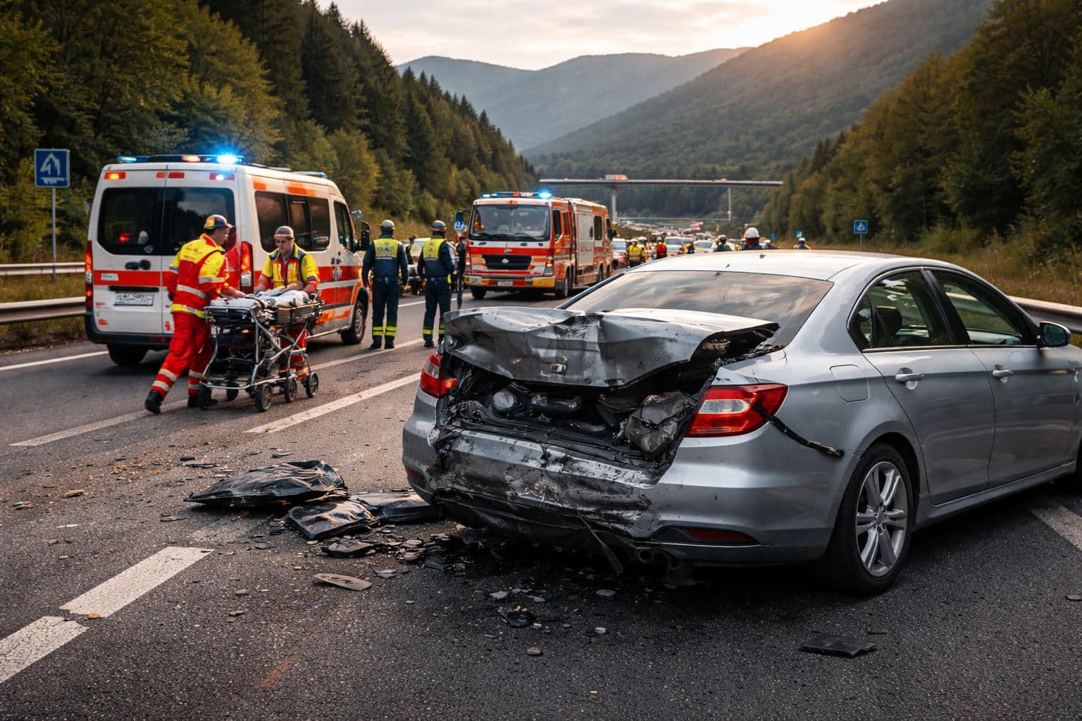 Drei Verletzte bei Auffahrunfall