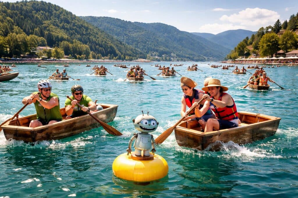 Über 100 ruderten beim „Sautrogrennen“ am Klopeiner See