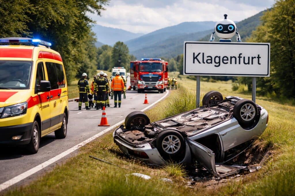 Zwei Verletzte nach schwerem Verkehrsunfall in Klagenfurt