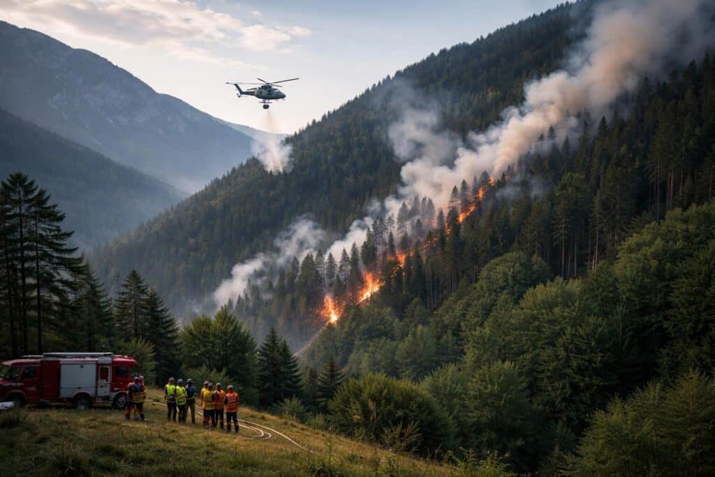 Waldbrand bei Ferlach