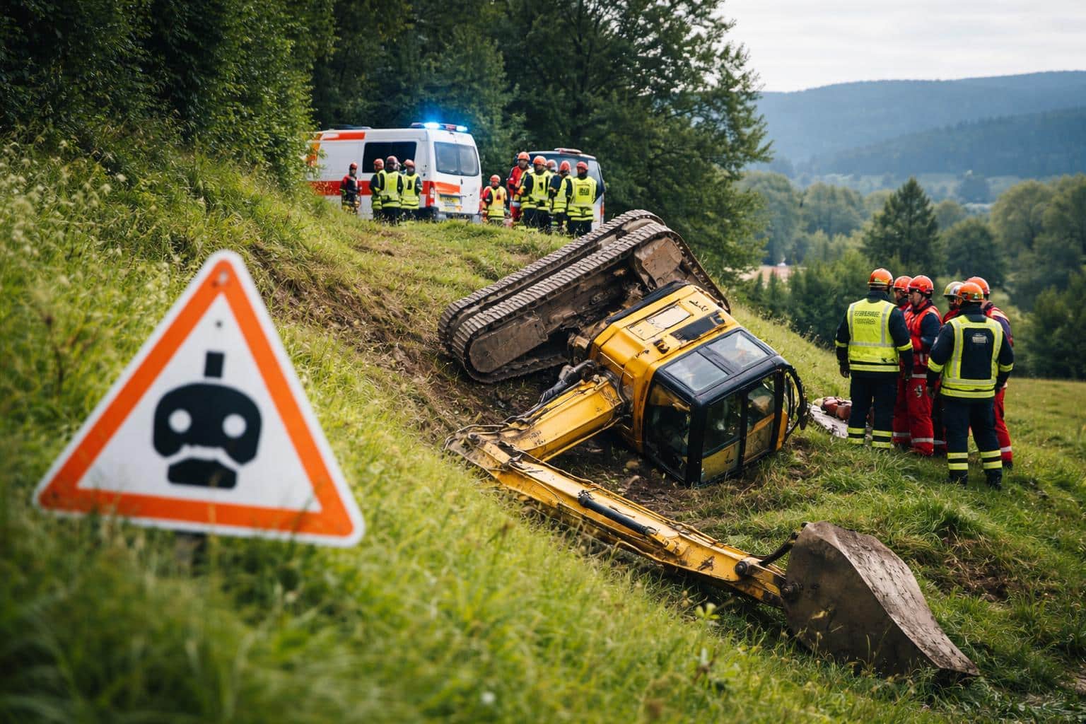 Verletzter bei Baggerabsturz