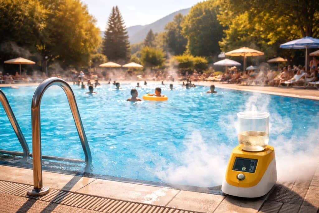 Wie viel Wasser verdunstet in den Frei-Bädern im Sommer?