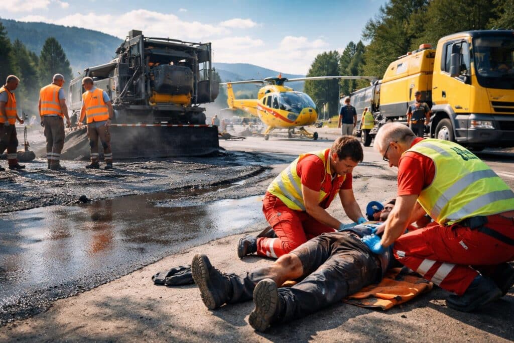 Arbeiter in Kärnten bei Asphaltierungsarbeiten verletzt