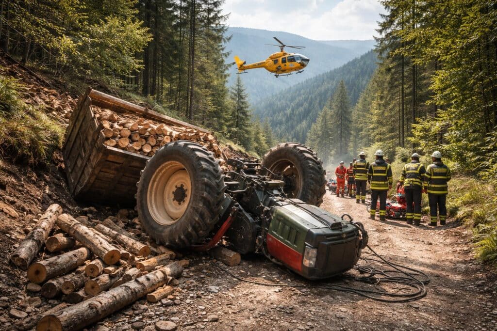Traktor überschlägt sich in Paternion