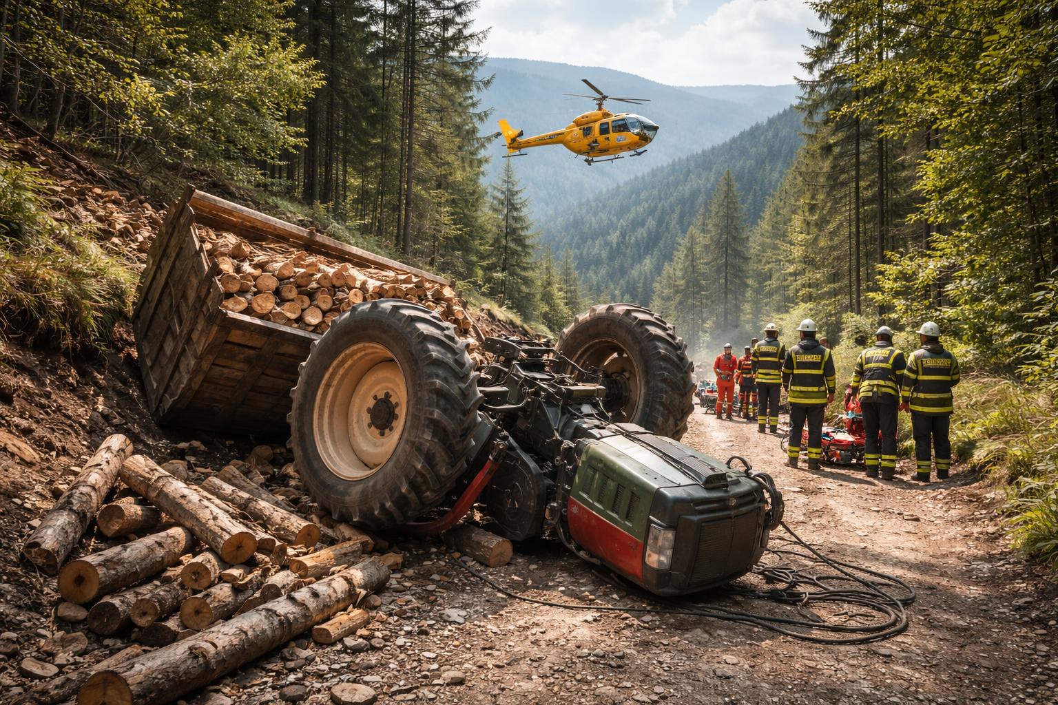 Traktor überschlägt sich in Paternion