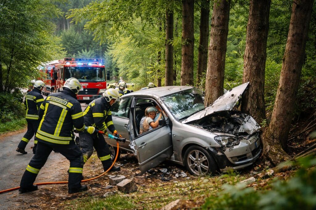47-jährige Kärntnerin prallte mit Auto gegen mehrere Bäume