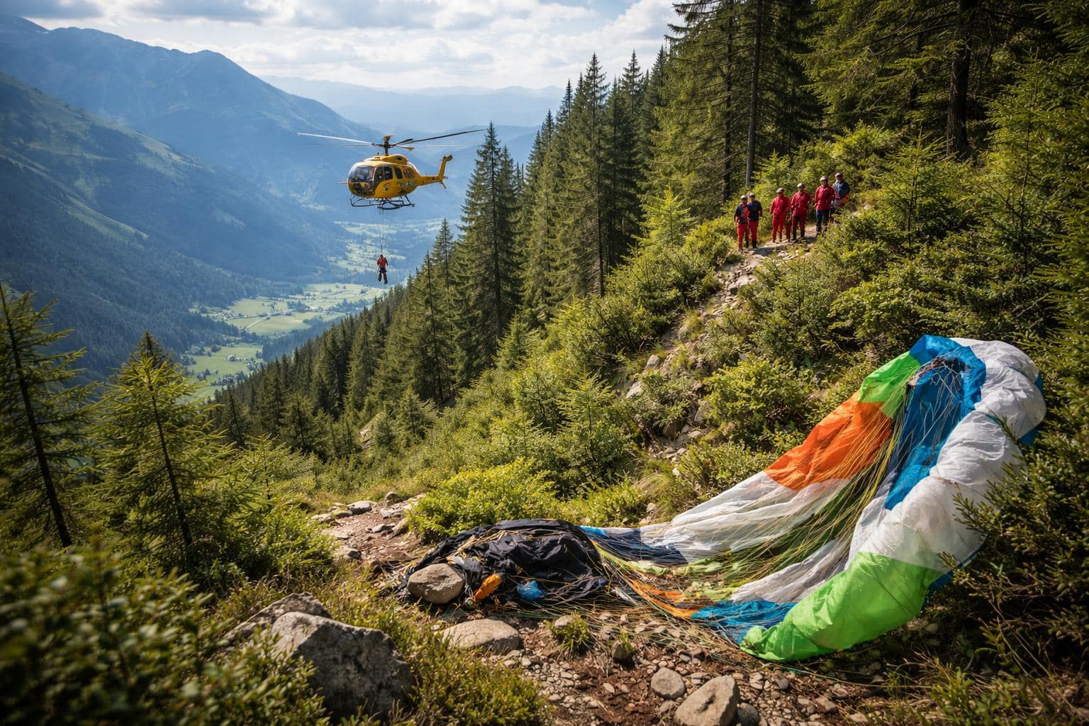 Paragleiter stürzt 40 Meter in die Tiefe