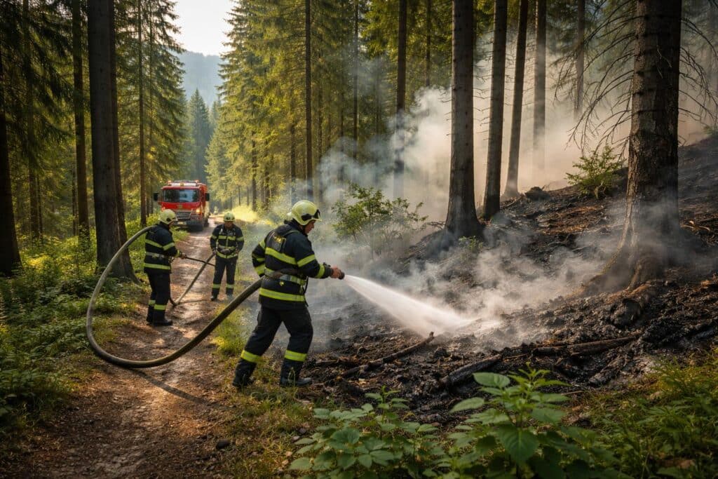 Beginnenden Waldbrand rasch gelöscht