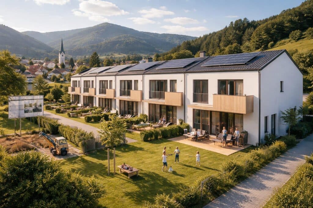 Neun Reihenhäuser stärken Klein St. Paul