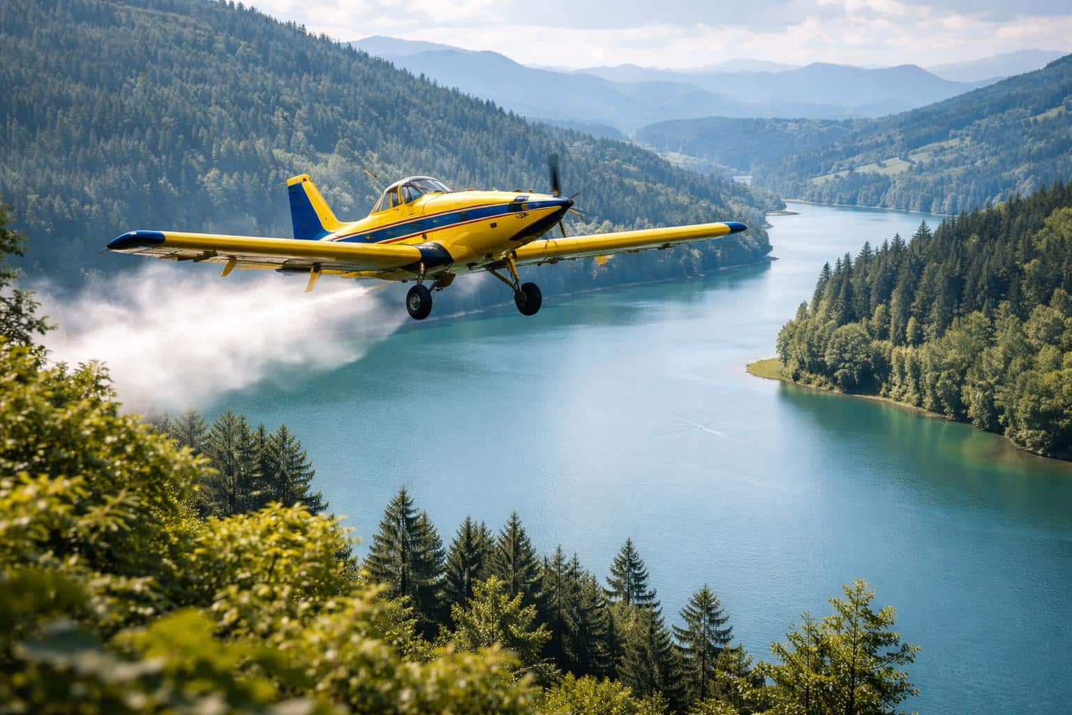 Ein „Air Tractor“ flog über den Völkermarkter Stausee